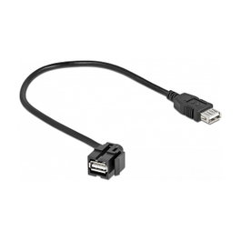 DeLOCK Módulo Keystone USB 2.0 A hembra con cable negro