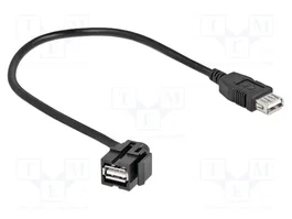 DeLOCK Módulo Keystone USB 2.0 A hembra con cable, negro