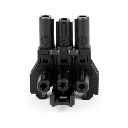 Bachmann 375.107 Bloque Terminal Wieland GST18, 1 Entrada / 2 Salidas con Posibilidad de Montaje, Color Negro