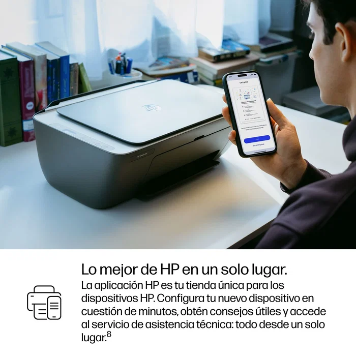 HP DeskJet 2910 Impresora Multifunción Inyección Tinta A4 Wifi, Impresión/Copia/Escáner, 4800 x 1200 DPI, 7.5 ppm Negro, Compatible con HP Instant Ink, Color Gris Negro