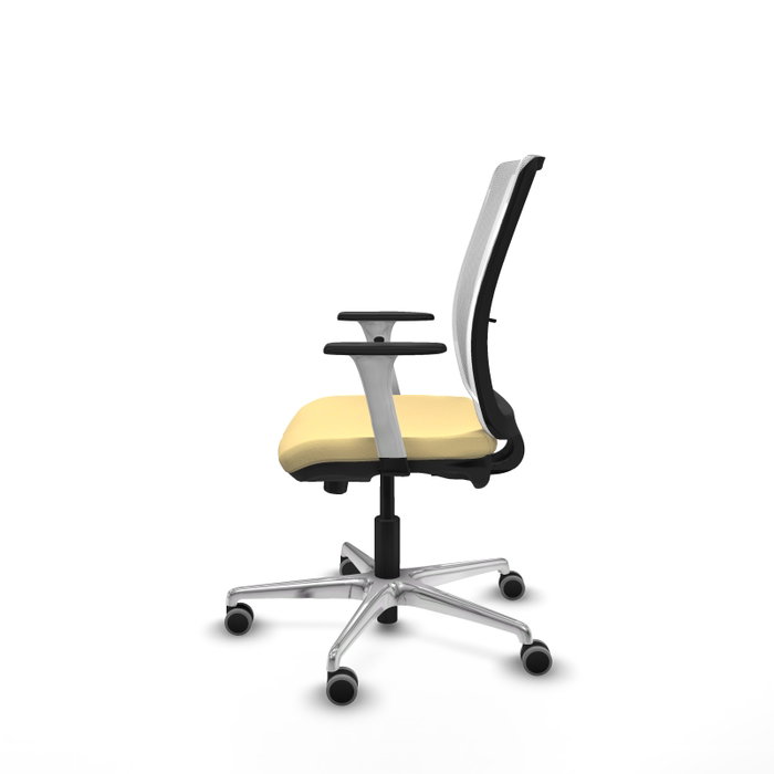 PIQUERAS Y CRESPO Silla de oficina Haches con mecanismo Sincro/Traslack, crema y blanco