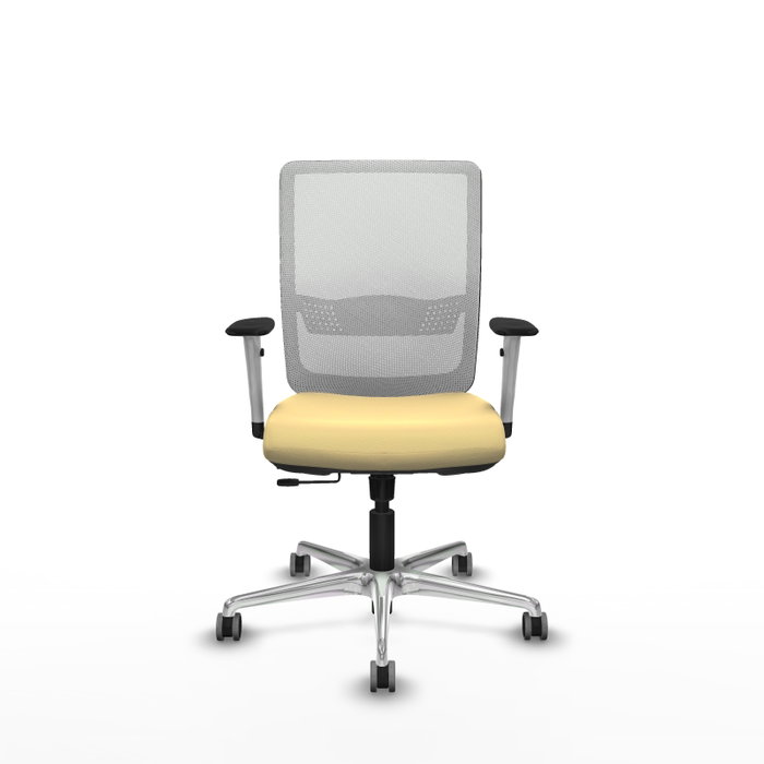 PIQUERAS Y CRESPO Silla de oficina Haches con mecanismo Sincro/Traslack, crema y blanco