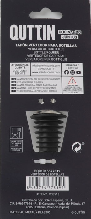 Quttin Vertedor De Botellas (36 Unidades) de 16,7 cm de largo