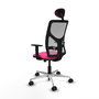 PIQUERAS Y CRESPO Silla de oficina Motilla con mecanismo Sincro/Traslack, Rosa y Gris