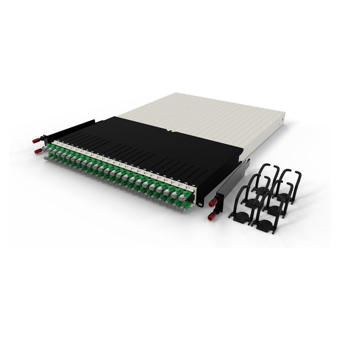 PATCHBOX Patchbox.one Kabeleinzugzugssystem 30RU/STP 1,8m Cat6a U/FTP PoE 24 Kassetten Kabel grün
