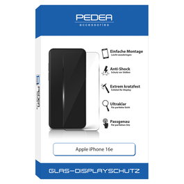 PEDEA Protector de Pantalla de Cristal para Apple iPhone 16e - Resistente a Golpes y Transparente 1 Unidad