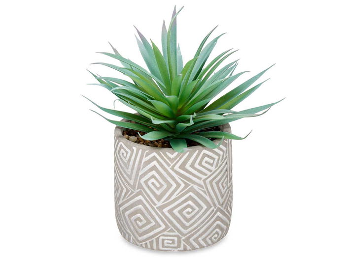 Ibergarden Planta Hoja Punta Maceta Gris 17 cm x 21 cm x 17 cm (Set de 8)