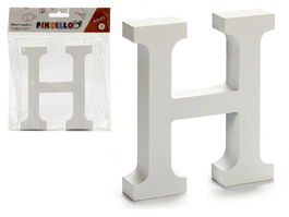Pincello Letra H Madera Blanca 2 x 16 x 14.5 cm (Set de 24)