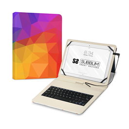 SUBBLIM funda de tablet con teclado usb KEYTAB USB 11" Triangulos