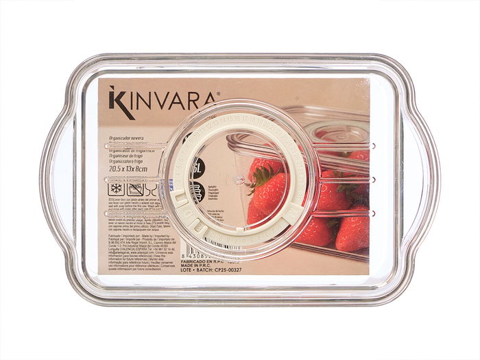 Kinvara Organizador Nevera Tapa Aro Blanco 21x13.2x8.5 cm (Set de 24)