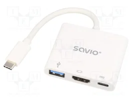 SAVIO Adaptador USB 3.0 AK-48 Blanco