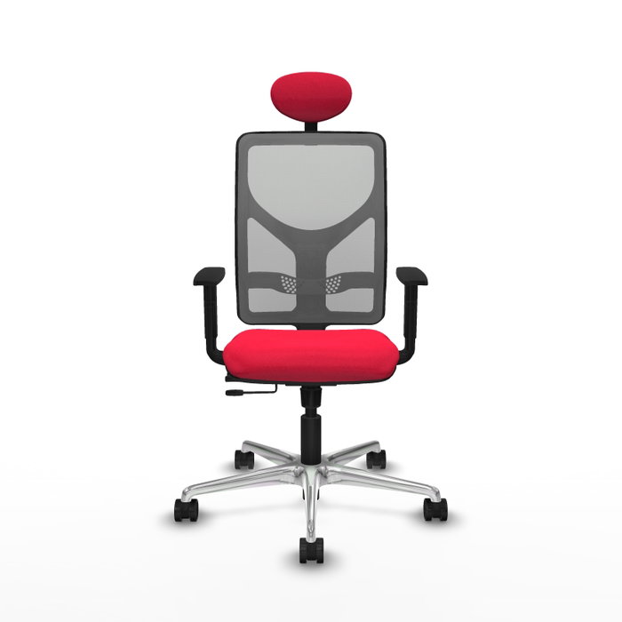PIQUERAS Y CRESPO Silla de oficina Motilla con mecanismo Sincro/Traslack, Rojo y Gris