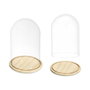 Giftdecor Cúpula de Cristal con Base de Madera, 20 cm Diámetro x 30 cm Alto