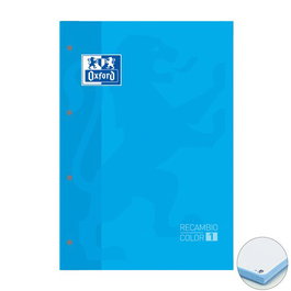 Recambio Oxford School Color 1 Encolado A4+ 80H 90Gr 4 Taladros Cuadric.5X5 Azul Turquesa (1 Color De Recuadro) (Set de 5)