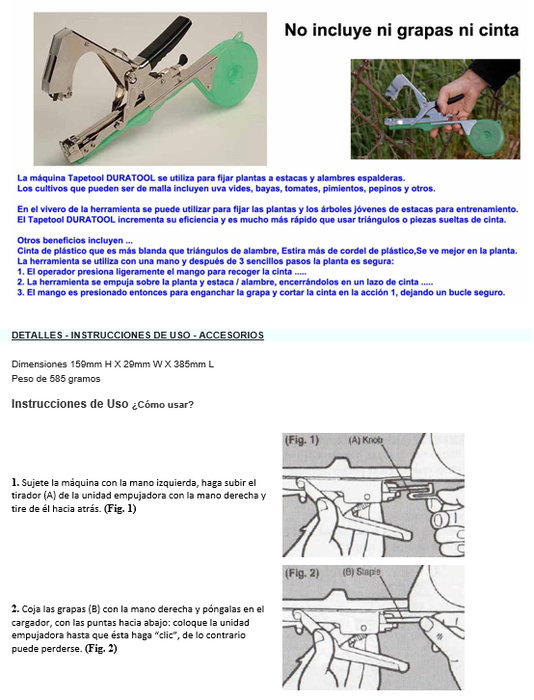 PLUVIA J919 Atadora Profesional para Atar de Cinta/Grapas