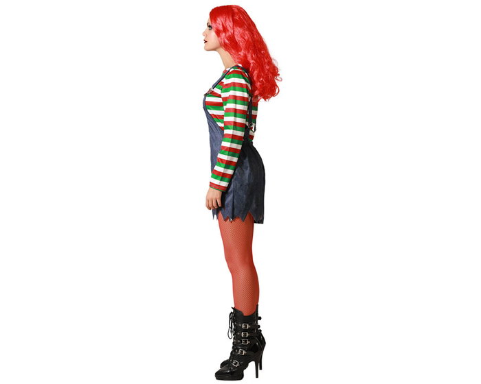 Disfraz de Muñeca Multicolor con Mono para Halloween, Mujer Adulto, Talla XS-S