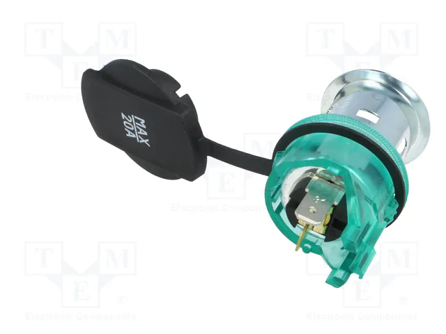 PRO CAR Tomacorriente de encendedor verde 12-24VDC 20A