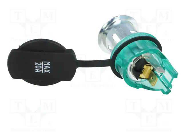 PRO CAR Tomacorriente de encendedor verde 12-24VDC 20A
