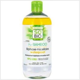 SO'BIO ETIC Agua Micelar Pur Bamboo Bifásica 500Ml Limpia y Purifica Piel Rostro Ojos Labios