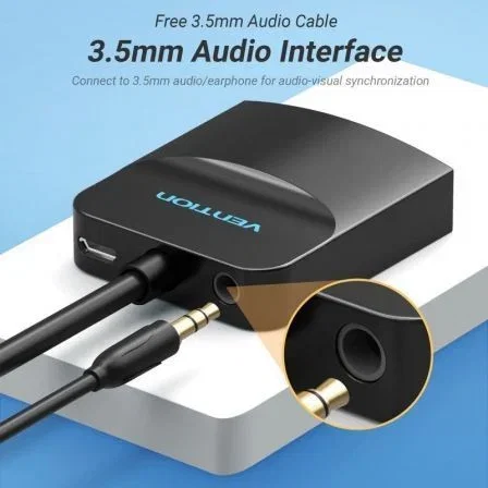 Vention 42161 Conversor HDMI Macho a VGA Hembra con Jack Audio 3.5mm Hembra, 15 cm, Negro