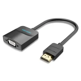 Vention 42161 Conversor HDMI Macho a VGA Hembra con Jack Audio 3.5mm Hembra, 15 cm, Negro