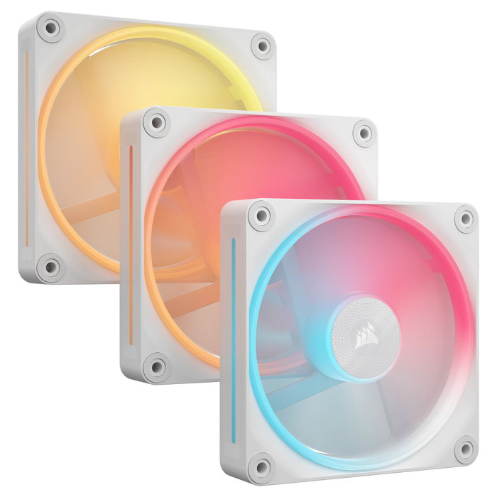Corsair LX120-R RGB iCUE LINK Ventiladores de Carcasa, Pack de 3, Blanco