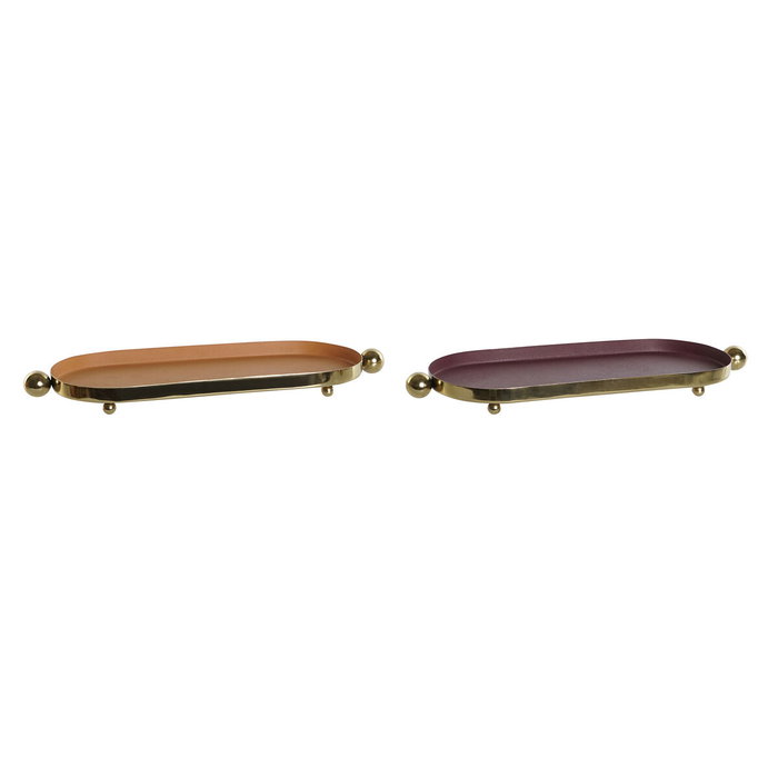 DKD Home Decor Centro de Mesa de Hierro Rugoso, Pack de 2 unidades, Colores Surtidos