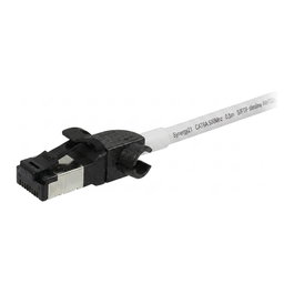 Synergy21 Patchkabel RJ45 CAT6A 500Mhz 0,5m blanco S/FTP slimline TPE/LSZH AWG28 con conector giratorio