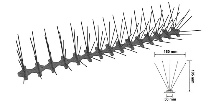 Pluvia Pincho Antipálima Base Plástico 60cm 75 Púas