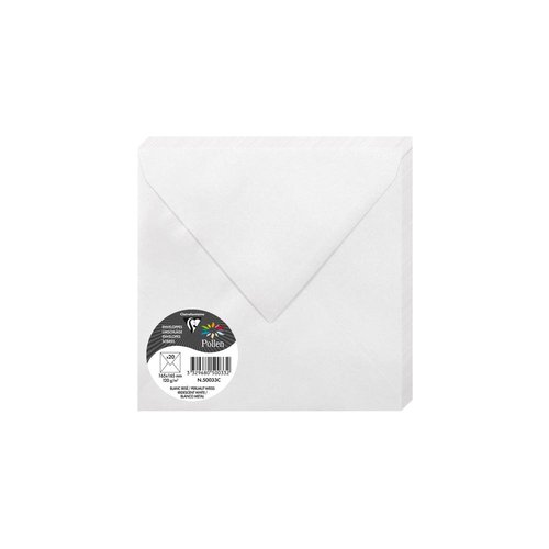 Sobre Clairefontaine Pollen 165X165 120G Blanco Metalizado Paquete De 20 Sobre Clairefontaine Pollen 165X165 120G Blanco Metalizado Paquete De 20