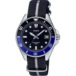 CASIO Reloj Hombre MDV-10C Negro/Azul Cuarzo Analógico