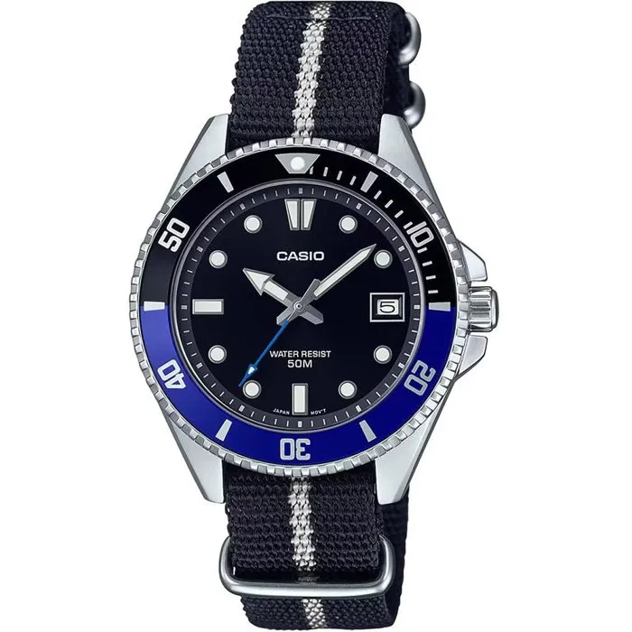 CASIO Reloj Hombre MDV-10C Negro/Azul Cuarzo Analógico CASIO Reloj Hombre MDV-10C Negro/Azul Cuarzo Analógico