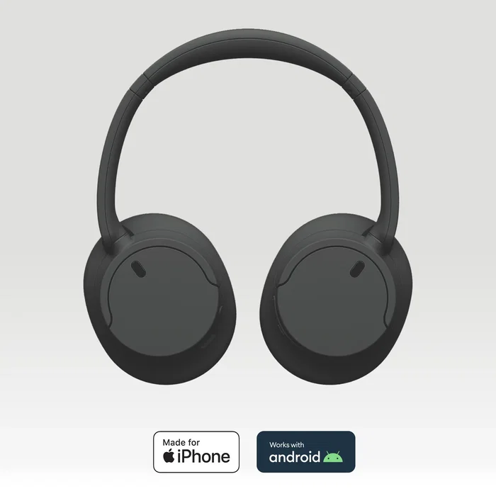 Sony WH-CH720 Auriculares Inalámbricos Diadema con Cancelación de Ruido, Bluetooth 5.2, USB-C, 50h Batería, Micrófono, Compatible con Asistente de Google/Siri - Negro
