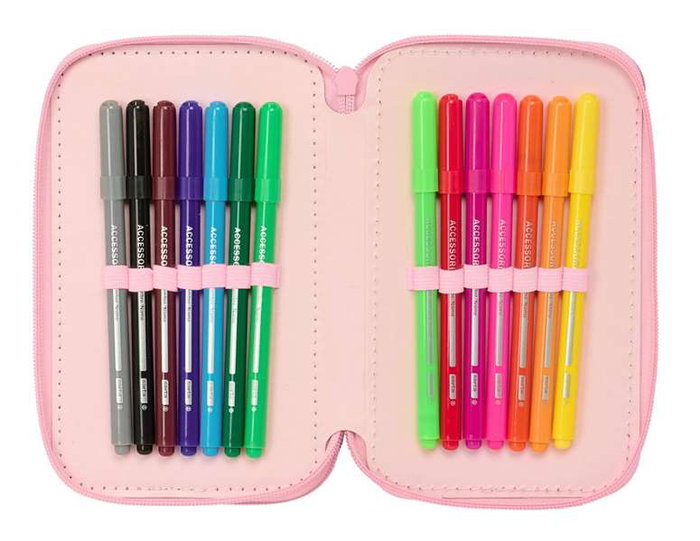 Safta Plumier Triple 37 Piezas Stitch "Ice Cream" 12,5x19,5x5,5 Cm