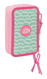 Plumier Triple Lilo & Stitch Ice cream Rosa 12,5 x 19,5 x 5,5 cm 37 Piezas