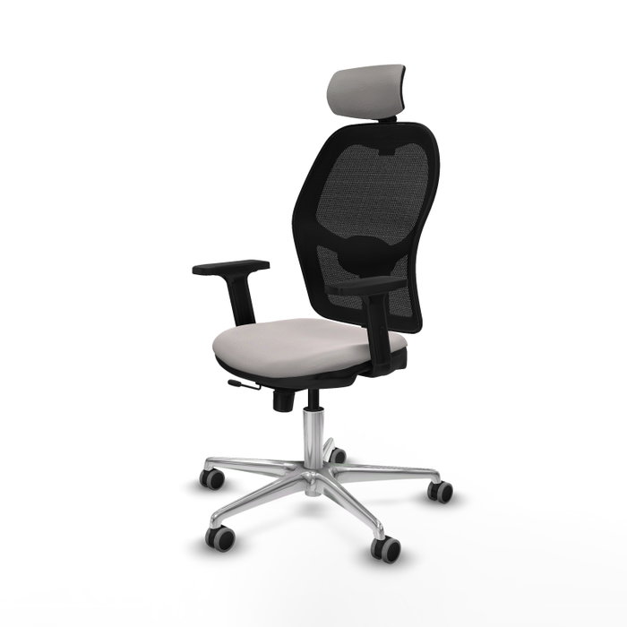 PIQUERAS Y CRESPO Silla de oficina Jorquera Blanco/Negro con mecanismo Sincro/Traslack