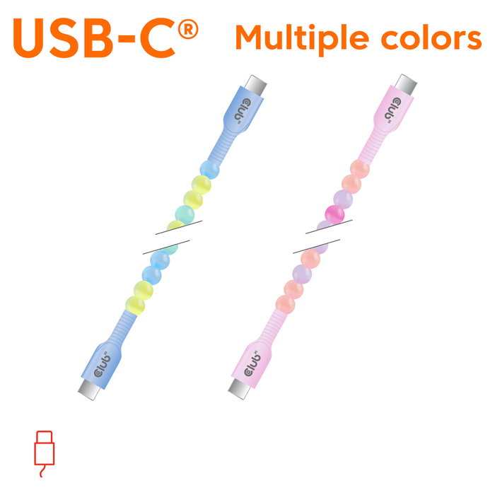 Club 3D CAC-3011 Cable USB-C a USB-C de 2m, 60W, 480Mbps, Azul/Verde Club 3D CAC-3011 Cable USB-C a USB-C de 2m, 60W, 480Mbps, Azul/Verde