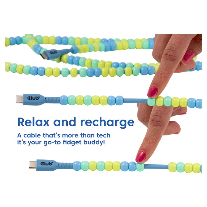 Club 3D CAC-3011 Cable USB-C a USB-C de 2m, 60W, 480Mbps, Azul/Verde Club 3D CAC-3011 Cable USB-C a USB-C de 2m, 60W, 480Mbps, Azul/Verde