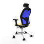 PIQUERAS Y CRESPO Silla de oficina Jorquera con mecanismo sincro, crema y azul