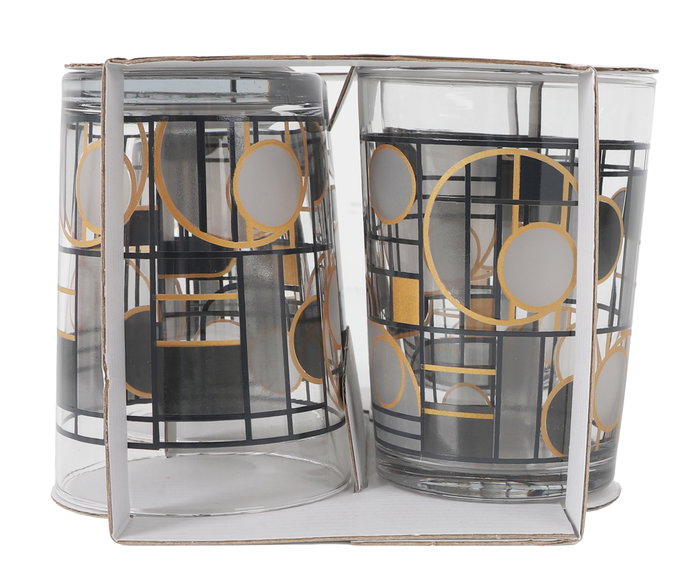 LAV Set 4 Vasos de Sidra Abstrac 520 cc Medidas 9x9x12 cm (6 Cajas)