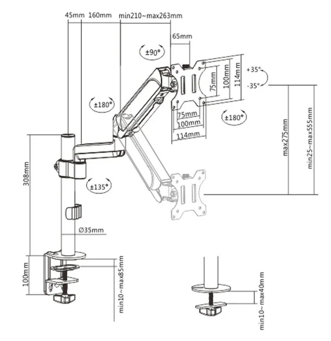 GEMBIRD MA-DA1P-01 Soporte de Escritorio para Monitor 17-32 pulgadas GEMBIRD MA-DA1P-01 Soporte de Escritorio para Monitor 17-32 pulgadas