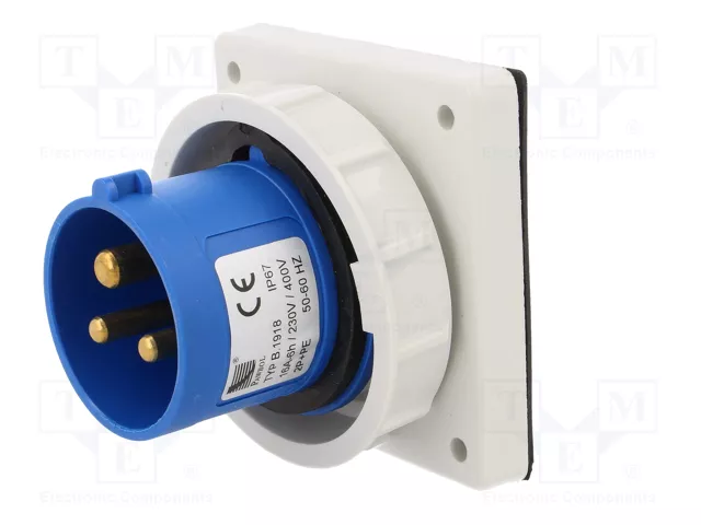 PAWBOL Conector de alimentación AC Macho 16A 400VAC 3 Pines