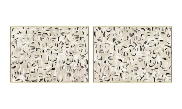 DKD Home Decor Set de 2 Cuadros Lienzo Abstracto 140x4x100 cm Beige y Negro DKD Home Decor Set de 2 Cuadros Lienzo Abstracto 140x4x100 cm Beige y Negro