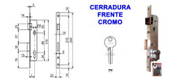 AVL Cerradura 8805 L-20 con Frente Cromo y Cilindro Pera