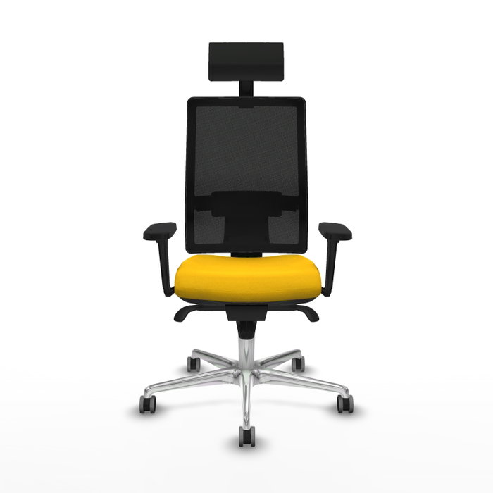 PIQUERAS Y CRESPO Silla de oficina Horna con mecanismo Sincro, Amarillo y Negro