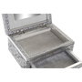 DKD Home Decor Joyero de Madera y Aluminio Plateado 17,5x12,5x8,5 cm