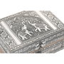 DKD Home Decor Joyero de Madera y Aluminio Plateado 17,5x12,5x8,5 cm