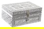 DKD Home Decor Joyero Indio Plateado Natural Madera Aluminio 17.5 x 12.5 x 8.5 cm