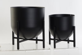 DKD Home Decor Set de 2 Maceteros Metálicos Negros 24x24x25,5 cm