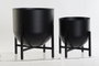 DKD Home Decor Set de 2 Maceteros Metálicos Negros 24x24x25,5 cm